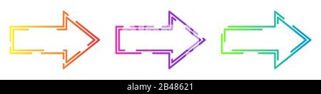 Jeu de flèches linéaires. Flèches vectorielles définies. Flèches colorées. Illustration vectorielle. Illustration de Vecteur