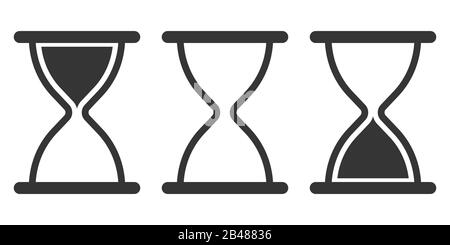 Jeu d'icônes de verre de sable isolé. Icône HourGlass à plat. Concept d'heure ou d'horloge. Illustration vectorielle. Illustration de Vecteur