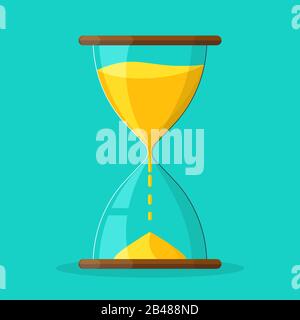 Icône de vecteur de verre de sable. Icône représentant un sablier mignon dans un style plat. Icône heure ou horloge. Illustration vectorielle. Illustration de Vecteur