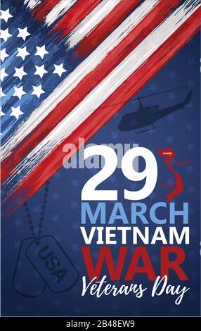 Bannière nationale des anciens combattants de la guerre du vietnam Illustration de Vecteur