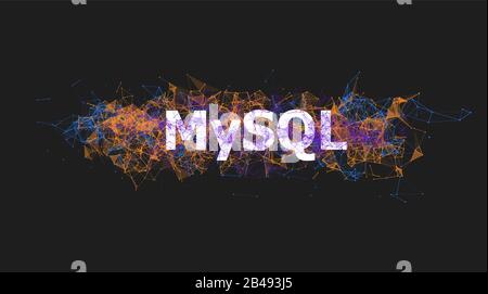 Bannière de base de données MySQL avec design en plexus coloré Illustration de Vecteur