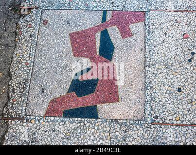 Terrazzo Tile Artwork, la Havane, Cuba Banque D'Images