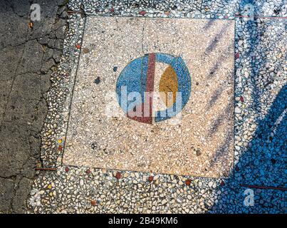 Terrazzo Tile Artwork, la Havane, Cuba Banque D'Images