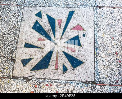 Terrazzo Tile Artwork, la Havane, Cuba Banque D'Images