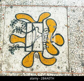 Terrazzo Tile Artwork, la Havane, Cuba Banque D'Images