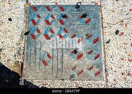 Terrazzo Tile Artwork, la Havane, Cuba Banque D'Images