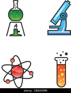 Illustration des icônes scientifiques, avec un vecteur de fond blanc Illustration de Vecteur