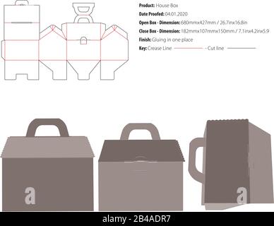 Boîtier de maison emballage découpe vecteur Illustration de Vecteur