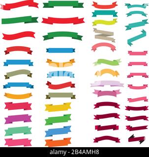 Jeu de rubans de différentes couleurs et formes vectorielles Illustration de Vecteur