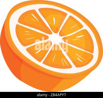 coupe fraîche orange sur fond blanc - vecteur Illustration de Vecteur