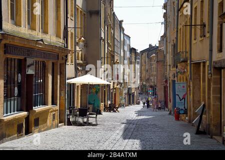 France, Moselle, Metz, quartier Sainte Croix, rue Taison, rue médiévale Banque D'Images