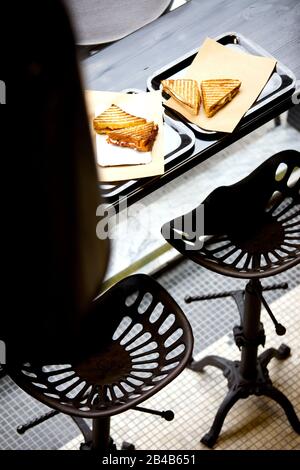 La maison de la croque, Monsieur Paris Banque D'Images