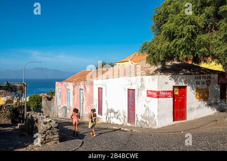 Cap-Vert, île Fogo, Sao Filipe, centre historique Banque D'Images