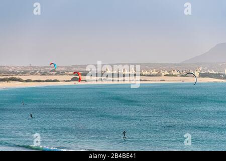 Cap-Vert, île de Boa Vista, Rabil, plage de Boca de Salina et hôtel de luxe Riu Karamboa Banque D'Images