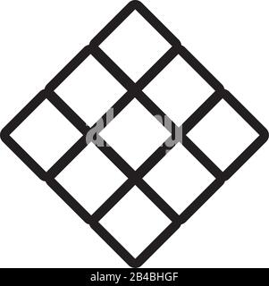 icône de style de trait à la figure carrée Illustration de Vecteur