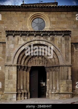 PORTADA DE SAN NICOLAS - SIGLO XII LIEU: IGLESIA DE SAN JUAN RABANERA. ESPAGNE. Banque D'Images