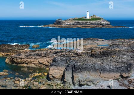 Royaume-Uni, Angleterre, Cornwall, Saint Ives Bay, Godrevy, Phare Banque D'Images