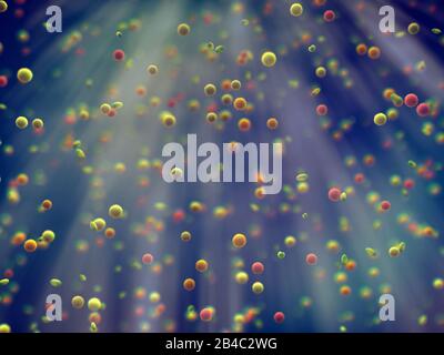 L'allergie au pollen est également connue sous le nom de fièvre du foin ou de rhinite allergique, grains de pollen d'origine aérienne Banque D'Images