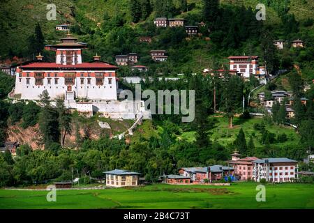 Paro Dzong Rinpung Dzong Drukpa Kagyu monastère bouddhiste Musée national et forteresse, Paro, Bhoutan Banque D'Images