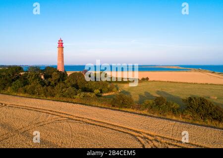 Le phare de Fluegge, vu du ciel un jour ensoleillé, fut construit de 1914 à 1915, Banque D'Images