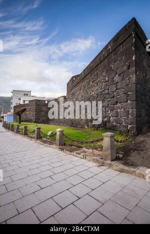 Espagne, Canaries, l'île de La Palma, Santa Cruz de la Palma, Forteresse Castillo de Santa Catalina Banque D'Images