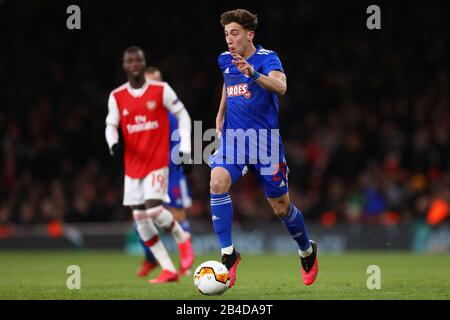 Konstantinos Tsimikas of Olympiacos - Arsenal / Olympiacos, UEFA Europa League - Round of 32 second Leg, Emirates Stadium, Londres, Royaume-Uni - 27 février 2020 Banque D'Images