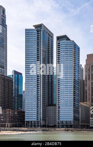 Bâtiments dans le quartier de Streeterville Banque D'Images