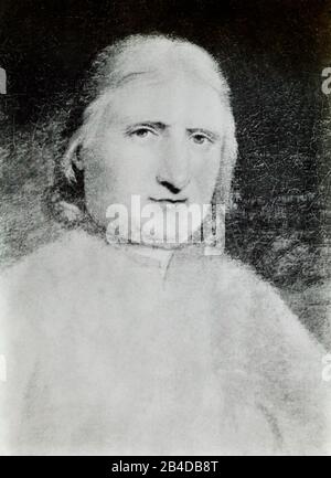 Portrait noir et blanc de Messieurs du tournant du XIXe siècle des diapositives originales de la lanterne magique vers 1900, y compris celles des Quakers d'origine et des personnalités célèbres Banque D'Images