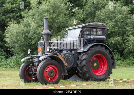 Bad König, Hesse, Allemagne, Lanz Bulldog Type D 9506 Ackerluft, au Bad Königer Classic Festival, 45 ch, construit en 1950, capacité moteur 10338, fabricant Heinrich Lanz AG de Mannheim Banque D'Images