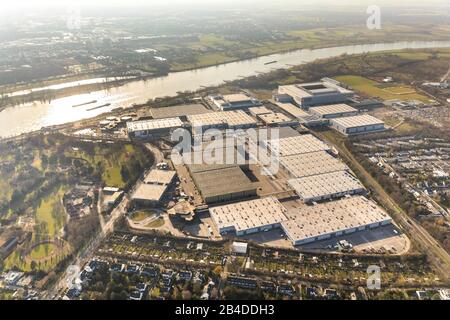 Vue aérienne, salon du nouveau bâtiment, Rhénanie, Düsseldorf, Rhénanie, Rhénanie-du-Nord-Westphalie, Allemagne Banque D'Images