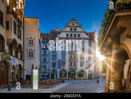 Orlando-Haus Am Platzl, Munich, Haute-Bavière, Bavière, Allemagne, Europe Banque D'Images