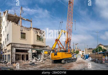 Travaux De Démolition Hotel Königshof, Munich, Bavière, Allemagne, Europe Banque D'Images