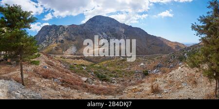 Paysage panoramique, végétation, montagne près de Plakias, Crète, Grèce Banque D'Images