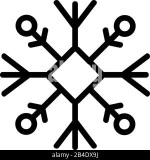 Symbole de flocon de neige. Illustration du symbole de contour isolé Illustration de Vecteur