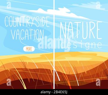 Paysage rural avec green hills Illustration de Vecteur