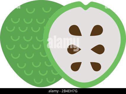 un nouveau et délicieux soursop sur fond blanc illustration vectorielle Illustration de Vecteur