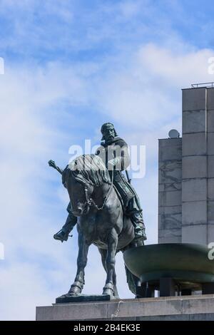 Praha, Monument National de Vitkov, troisième plus grande statue équestre en bronze au monde de jan Zizka à Praha, Prag, Prague, Tchèque Banque D'Images