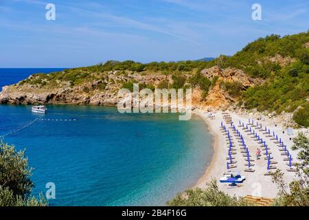 Beach Drobni pijesak, au sud de Budva, Monténégro, la côte Adriatique Banque D'Images