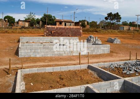 Construction De Quartier Populaire, Ville, Goiás, Brésil Banque D'Images