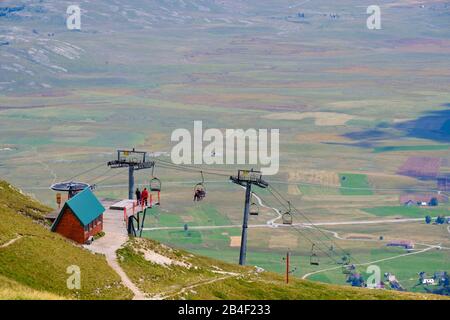 Télésiège à Savin kuk, massif de Durmitor, parc national de Durmitor, près de Zabljak, Monténégro Banque D'Images