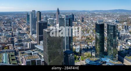 Allemagne, Hesse, Francfort, vue de la tour principale au nord-ouest. Banque D'Images