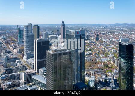 Allemagne, Hesse, Francfort, vue de la tour principale vers l'ouest. Banque D'Images