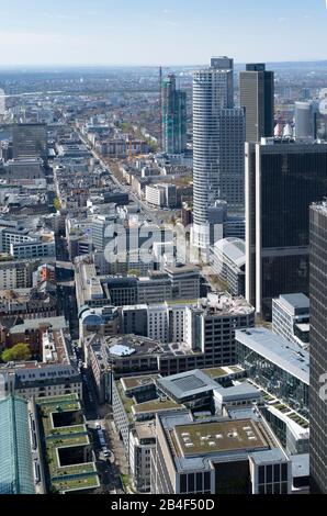 Allemagne, Hesse, Francfort, vue de la tour principale vers l'ouest. Banque D'Images