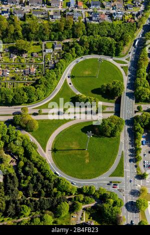 Vue aérienne de l'autoroute A46 autoroute 46, Feithstrasse et Saarlandstrasse à Hagen dans la région de la Ruhr dans l'état de Rhénanie-du-Nord-Westphalie, Allemagne Banque D'Images