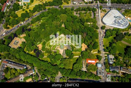 Vue aérienne du fort fort fort x du cercle forteresse de Cologne dans le cadre du cercle forteresse prussien de Cologne comme ancien mur de la ville de Cologne dans la Rhénanie dans l'état de Rhénanie-du-Nord-Westphalie, Allemagne, Banque D'Images