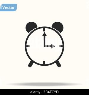 modèle de logo vectoriel d'icône d'alarme d'horloge dans un style plat tendance Illustration de Vecteur