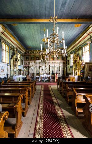 Europe, Pologne, Province De Lesser Pologne, Route De L'Architecture En Bois, Église Paroissiale Grecque Catholique De Saint-Demetrius À Leluchow Banque D'Images