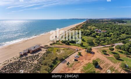 Antenne. Belle plage près de vilamoura Portugal Algarve Banque D'Images