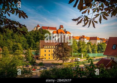 Allemagne, Bavière, Allgäu, Füssen, Vieille Ville, Lech, Château, Haut Château, Calvaire Banque D'Images