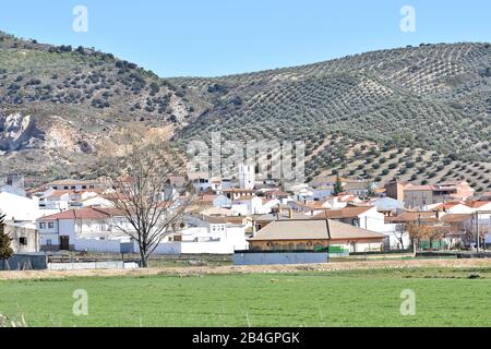 Vue sur la ville agricole de Campotejar à Grenade Banque D'Images